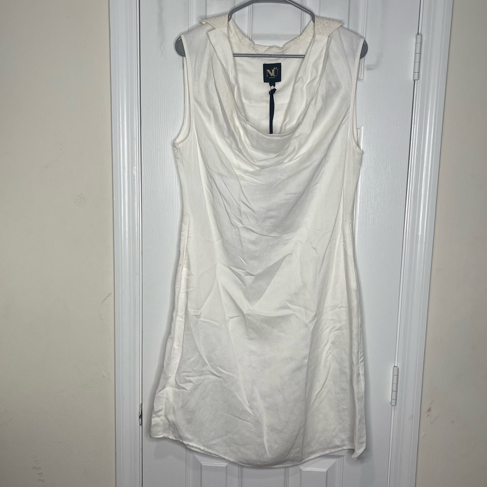 NWT NU Denmark Sleeveless Cream Tencel  Dress Size Large